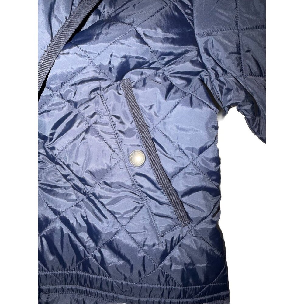 Polo Ralph Lauren Quilted Field Jacket Navy Mens M Leather Trim 44” Chest - Picture 8 of 13